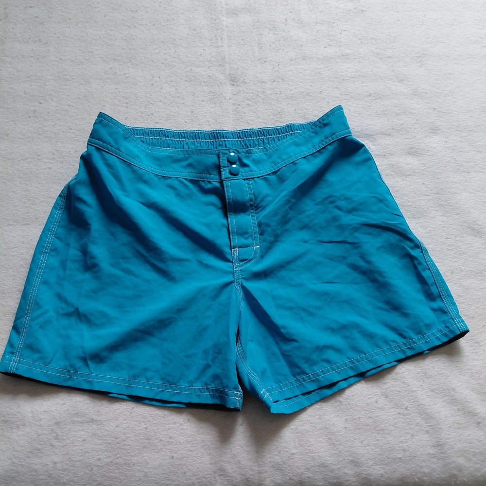 PBx Teal Swim Shorts Kids Youth Size M 8 10 Boys Snap Closure Pocket Trunks